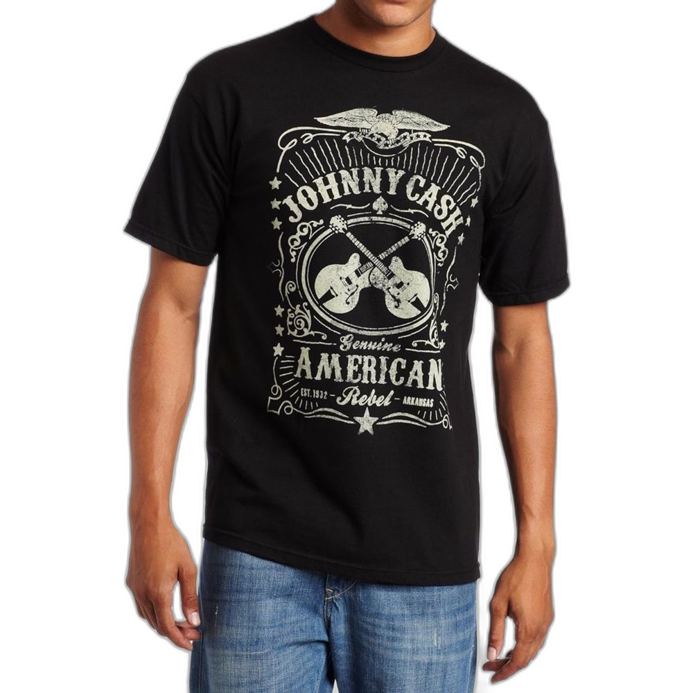 ZION ROOTSWEAR Black Johnny Cash Party Festival Concert Graphic Tee | Men’s 📐M